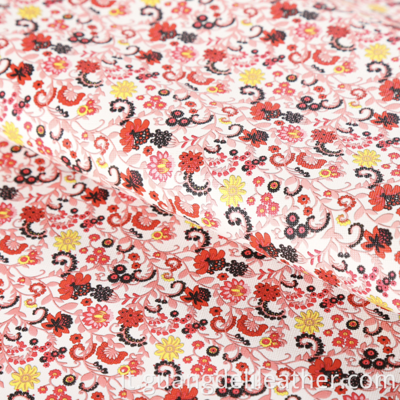 Flower Printing Pvc Leather